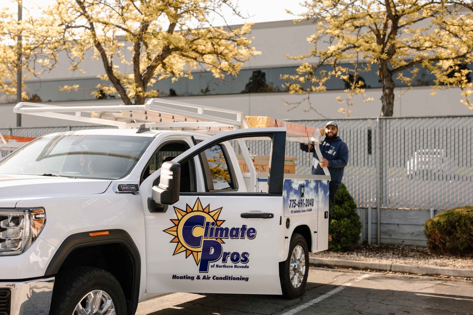 climate pros truck ready for a new hvac installation in reno nv