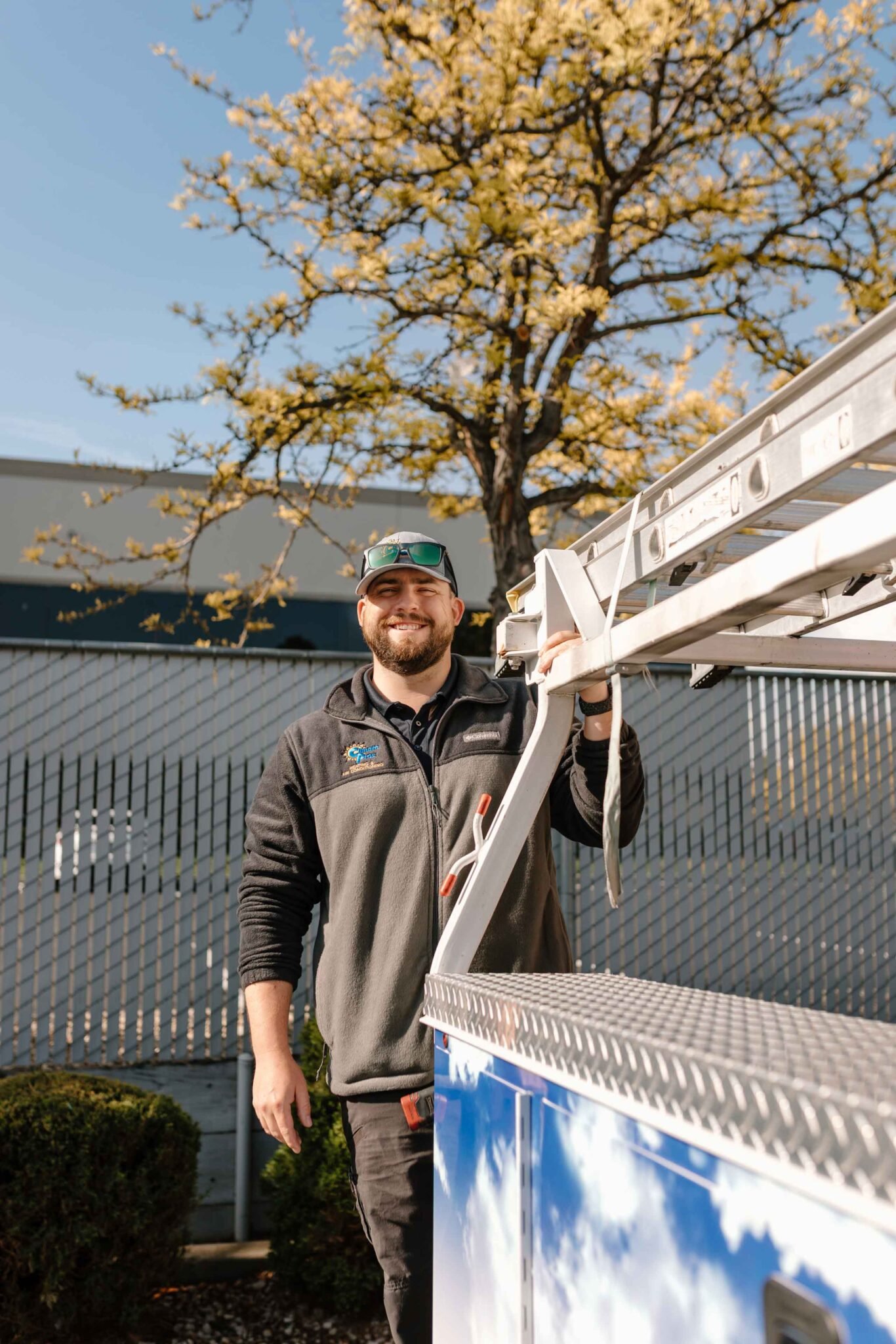 climate pros tech en-route to clean the ducts of a house